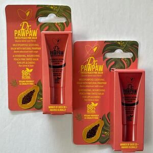 Dr. PAWPAW Tinted Peach Pink Balm for Lips and Cheeks 98% Natural Lot of 2